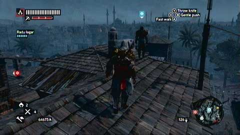 First, move over rooftops in the indicated direction - Missions 6&7 - Master Assassin Missions - Assassins Creed: Revelations - Game Guide and Walkthrough