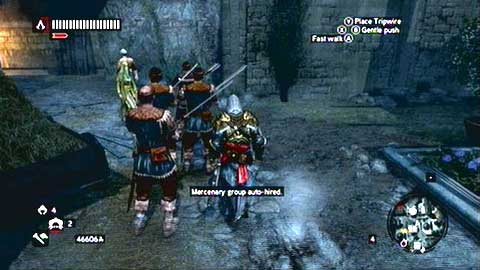 At the beginning of the mission follow the group of mercenaries to the green zone - Missions 1&2 - Faction HQ Missions - Assassins Creed: Revelations - Game Guide and Walkthrough