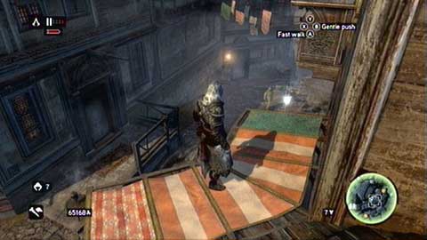 It is placed on the roof hanging over the street - Galata District (01-11) - Animus data fragments - Assassins Creed: Revelations - Game Guide and Walkthrough