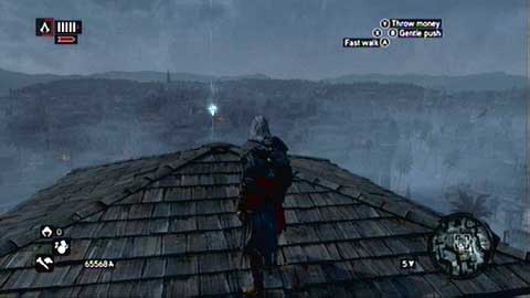It hovers on top of the tower - Bayezid District/Arsenal (11-20) - Animus data fragments - Assassins Creed: Revelations - Game Guide and Walkthrough