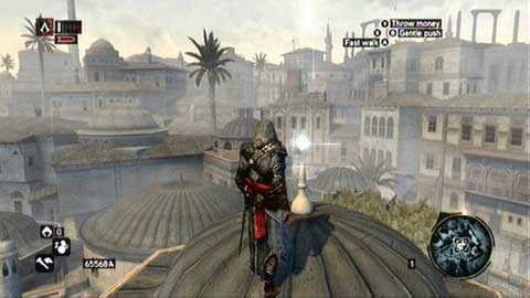 It hovers over a small dome - Bayezid District/Arsenal (30-34) - Animus data fragments - Assassins Creed: Revelations - Game Guide and Walkthrough