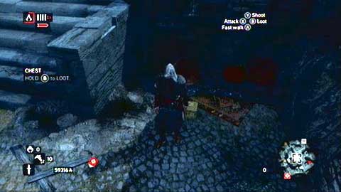 The chest is hidden next to the stairs - Constantine District (14-24) - Treasure chests - Assassins Creed: Revelations - Game Guide and Walkthrough