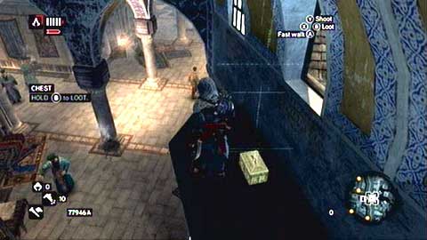 It lies on a shelf under the window inside the bazaar - Imperial District (01-10) - Treasure chests - Assassins Creed: Revelations - Game Guide and Walkthrough