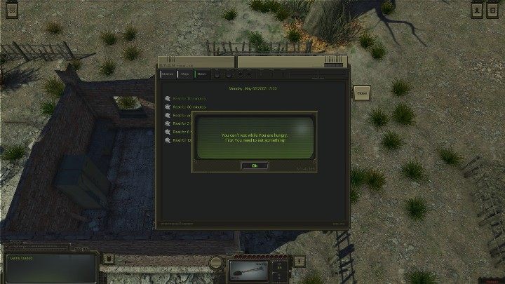 Remember that you cant skip time if youre in a fight or if youre hungry - How do I change the time of day in ATOM RPG? - Starting tips - ATOM RPG Guide