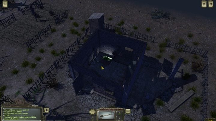 Open the flap and go down to the shelter hidden under the cottage - How to get a golden walnut in ATOM RPG? - FAQ - ATOM RPG Guide