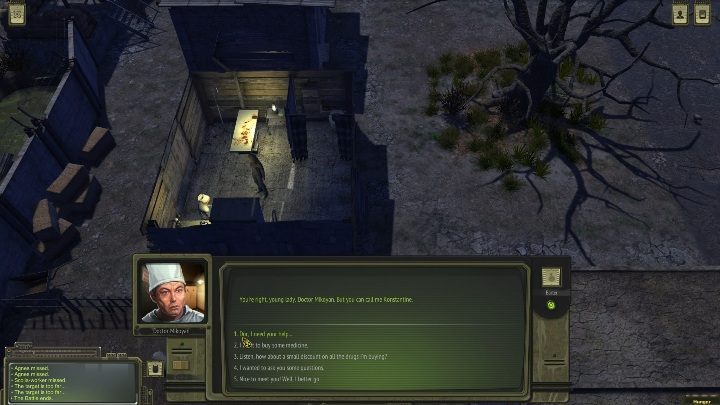 To heal your character at a doctor, ask this NPC for help (the first dialog line) - How to get rid of radiation in your body in ATOM RPG? - FAQ - ATOM RPG Guide