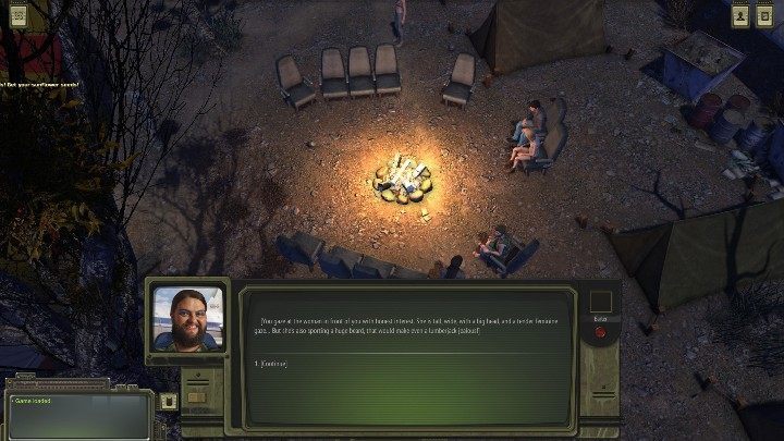 Near the bonfire, there is a man known in the circus as Barbara - Circus - ATOM RPG Walkthrough - Walkthrough - ATOM RPG Guide