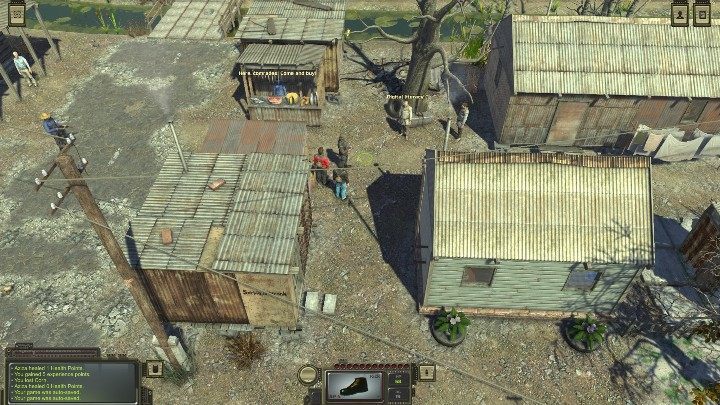 You can find two scammers around the stalls, and right next to their two customers - Krasnoznamenny - ATOM RPG Walkthrough - Walkthrough - ATOM RPG Guide