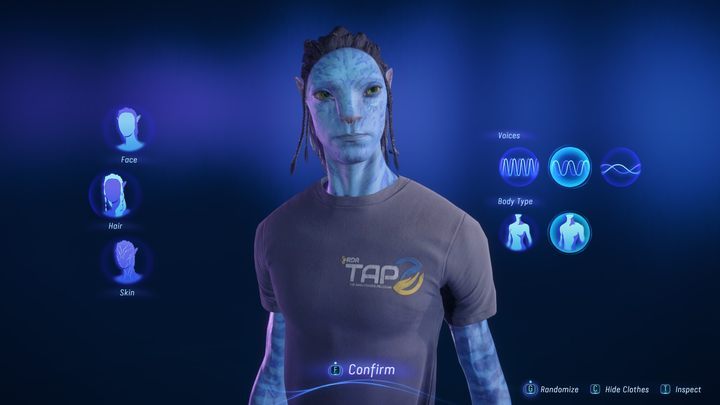 After a longer story cut-scene which introduces you to the setting, you'll be taken to the character creation screen - Avatar Frontiers of Pandora: Character creator - Basics - Avatar Frontiers of Pandora Guide