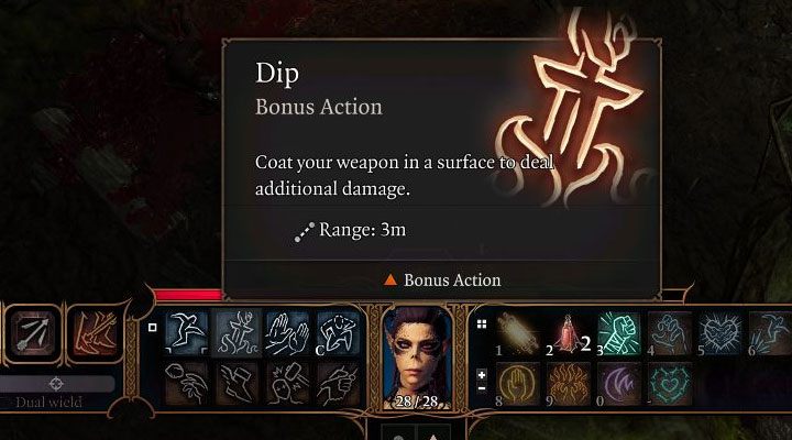 Dipping is one of the bonus actions - Baldurs Gate 3: How and for what dip weapon? - Baldurs Gate 3: Combat - Baldurs Gate 3 Guide, Walkthrough