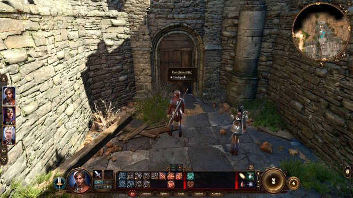 After the battle or successful persuasion, reach the northern door of the ruined Chapel - Baldurs Gate 3: How to enter Overgrown Ruins - Puzzle solution - Baldurs Gate 3: Puzzles - Baldurs Gate 3 Guide, Walkthrough