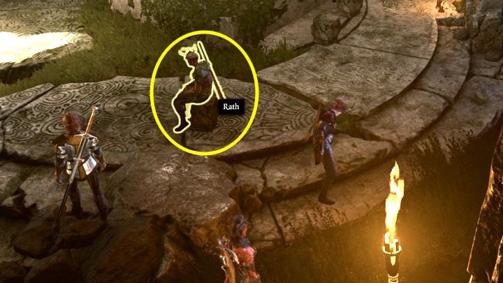 If you're having trouble sneaking up on Rath, you can use an invisibility potion - Baldurs Gate 3: Stone slabs with runes - Emerald Grove puzzle solution - Baldurs Gate 3: Puzzles - Baldurs Gate 3 Guide, Walkthrough