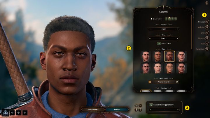 You can change your appearance through general changes, adding tattoos and piercings, changing eye color, adding makeup, changing hair and its color, modifying facial hair and in the case of more diverse races - adding additional elements - Baldurs Gate 3: Character creation - class, race, abilities - Baldurs Gate 3: Basics - Baldurs Gate 3 Guide, Walkthrough