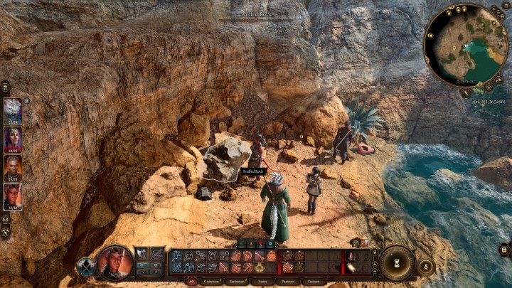 Passing the test will let you interact with the scuffed stone - Baldurs Gate 3: The Hidden Harpers Chest puzzle - Baldurs Gate 3: Puzzles - Baldurs Gate 3 Guide, Walkthrough