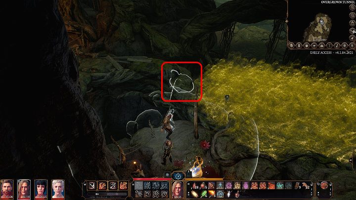 Approach the edge of the rock, and jump once again - aim for the spot marked in the image above - Baldurs Gate 3: How to beat Auntie Ethel (Green Witch) in BG3? - Baldurs Gate 3: Bosses and difficult fights - Baldurs Gate 3 Guide, Walkthrough