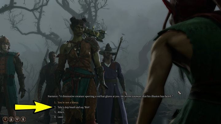 When you reach the marshes, you must pass an intelligence check - Baldurs Gate 3: Teahouse in BG3 - walkthrough - Baldurs Gate 3: Act 1 - Baldurs Gate 3 Guide, Walkthrough