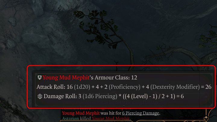 In the above picture you can see the situation in which the hero attacked the target with armor class equal to 12 points - Baldurs Gate 3: Combat - turns, action points, mechanics - Baldurs Gate 3: Basics - Baldurs Gate 3 Guide, Walkthrough