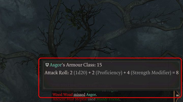 In the above picture you can see the situation in which the opponent missed his attack - Baldurs Gate 3: Combat - turns, action points, mechanics - Baldurs Gate 3: Basics - Baldurs Gate 3 Guide, Walkthrough
