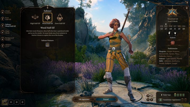 When choosing a Background, choose Entertainer - this will result in additional proficiency in Acrobatics and Performance - Baldurs Gate 3: Monk - best build - Baldurs Gate 3: Monk - Baldurs Gate 3 Guide, Walkthrough