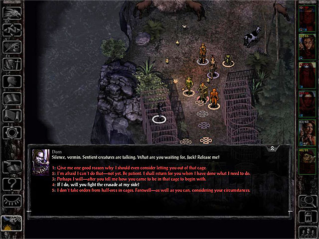 Location: Prison in the crusaders camp in Boareskyr Bridge (M11,3) - Locations of potential party members | Companions - Companions - Baldurs Gate: Siege of Dragonspear Game Guide