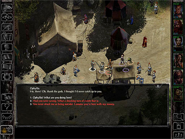 Ophyllis can be found in the Flaming fist camp. - Side Quests in the Ducal Palace | Ducal Palace - Ducal Palace - Baldurs Gate: Siege of Dragonspear Game Guide