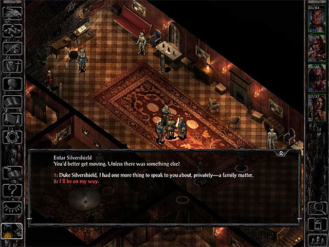 You can tell Entar about his daughter - Side Quests in the Ducal Palace | Ducal Palace - Ducal Palace - Baldurs Gate: Siege of Dragonspear Game Guide