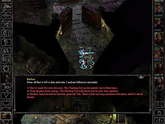 You can arrest Korlasz, or continue the encounter to kill her. - Finding Korlasz - main quest | Korlasz Family Tomb - Korlasz Family Tomb - Baldurs Gate: Siege of Dragonspear Game Guide