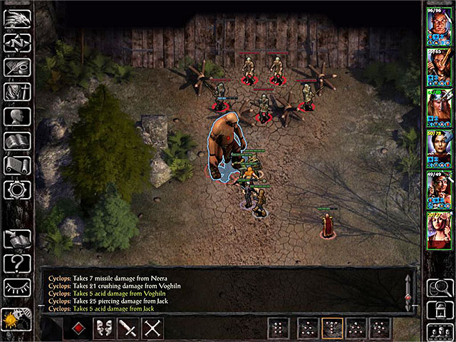 Cyclops and crusaders are protecting the entrance to the caves and you must defeat him - Exploring the caves under Dragonspear castle - Main quest - Coalition Camp - Baldurs Gate: Siege of Dragonspear Game Guide