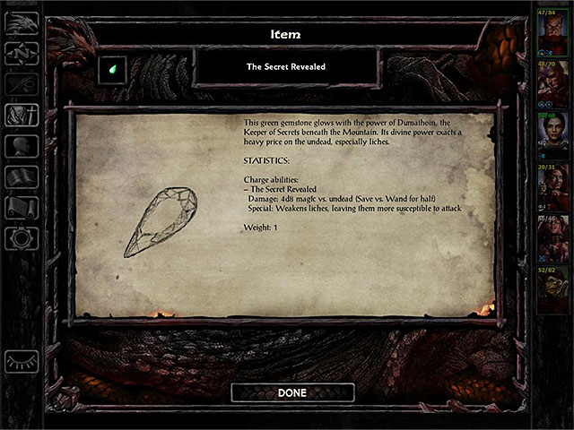 Brother Deepvein will give you an useful item for the lich encounter. - Dwarves of Dumathoin - side quest - Coast Way Crossing - Baldurs Gate: Siege of Dragonspear Game Guide