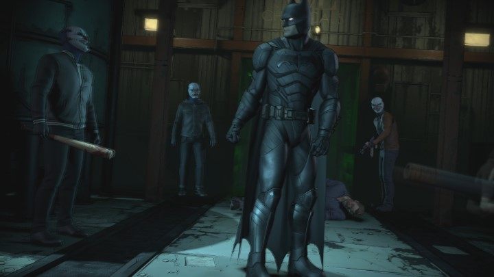 You will find Gordon lying on the ground inside the building and after a short while Batman will be surrounded by Jokers men - Chapter 3 - A Shadow Falls | Episode 5 - Same Stitch Villain Joker - Episode 5 - Same Stitch Villain Joker - Batman: The Telltale Series - The Enemy Within Game Guide