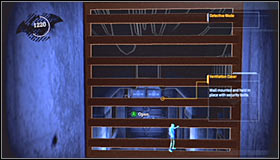 Activate detective mode again and inspect the northern wall of the room - Walkthrough - Walkthrough - Intensive Treatment - part 1 - Walkthrough - Batman: Arkham Asylum Game Guide & Walkthrough