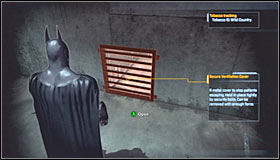 You wont encounter any enemy units in your immediate vicinity, so you wont have to spend a lot of time scanning the area - Walkthrough - Medical Facility - part 1 - Walkthrough - Batman: Arkham Asylum Game Guide & Walkthrough