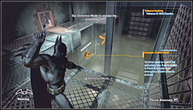 Once youre at the top choose a nearby ventilation shaft and eventually youll end up standing above the room filled with the deadly gas - Walkthrough - Medical Facility - part 2 - Walkthrough - Batman: Arkham Asylum Game Guide & Walkthrough