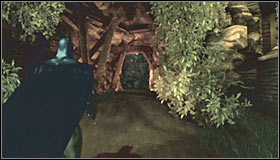 Once youve dealt with all enemy units head south and use your hook to climb over a large brick wall - Walkthrough - Arkham Island #2 - Walkthrough - Batman: Arkham Asylum Game Guide & Walkthrough