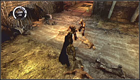 One of the inmates is standing to the left of your current position - Walkthrough - Caves - Walkthrough - Batman: Arkham Asylum Game Guide & Walkthrough