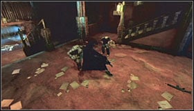 Youll find yourself standing above e very large room thats being guarded by three thugs - Walkthrough - Arkham Mansion - part 1 - Walkthrough - Batman: Arkham Asylum Game Guide & Walkthrough