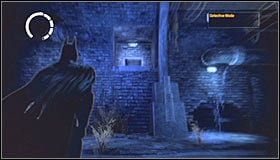 A large group of enemy thugs is stationed just around the corner - Walkthrough - Caves #2 - part 2 - Walkthrough - Batman: Arkham Asylum Game Guide & Walkthrough