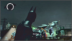 Once youve eliminated all the inmates Joker should turn around, because hell be distracted by a helicopter - Walkthrough - Penitentiary #2 - FINALE - Walkthrough - Batman: Arkham Asylum Game Guide & Walkthrough