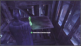 Glide towards the wooden wall #1, hitting it will cause Batman to break through it - Batman trophies (01-14) | Park Row - Park Row - Batman: Arkham City Game Guide