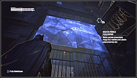 After reaching the place where the Trophy is hidden, it will turn out that its behind grates #1 and the only way of reaching it is destroying the wooden wall directly above it #2 - Batman trophies (15-24) | Park Row - Park Row - Batman: Arkham City Game Guide