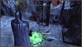 Stay on the pressure plate and throw an ordinary Batarang at the interactive question mark that should become lit #1 - Batman trophies (15-24) | Park Row - Park Row - Batman: Arkham City Game Guide