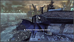 Jump off the ledge, but dont use normal gliding as it probably wont let you reach the destination without touching the pressure plates - Batman trophies (19-28) | Amusement Mile - Amusement Mile - Batman: Arkham City Game Guide