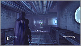 Stand on the plate closest to the Trophy #1 and turn east - Batman trophies (29-37) | Amusement Mile - Amusement Mile - Batman: Arkham City Game Guide