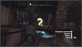 Start off by quickly throwing a Remote Controlled Batarang and leading it towards the metal door #1 - Batman trophies (01-08) | Industrial District - Industrial District - Batman: Arkham City Game Guide