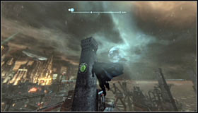 Start going round the chimneys, aiming at the pressure plate #1 - Batman trophies (17-25) | Industrial District - Industrial District - Batman: Arkham City Game Guide