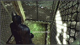 Glide west, letting go of A only after finding yourself above the pressure plate #1 - Batman trophies (26-37) | Industrial District - Industrial District - Batman: Arkham City Game Guide