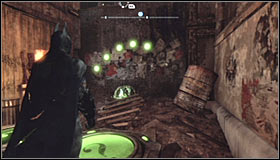 After reaching the destination you should note two pressure plates and seven inactive lamps - Batman trophies (26-37) | Industrial District - Industrial District - Batman: Arkham City Game Guide