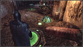 After reaching the marked point you should note that the Trophy is beneath you #1 - Batman trophies (26-37) | Industrial District - Industrial District - Batman: Arkham City Game Guide