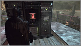 Use any method you like to reach the very top of the tower #1 - TYGER cameras | Industrial District - Industrial District - Batman: Arkham City Game Guide