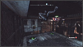 Stand on the first pressure plate #1 and afterwards use the Ceiling Climb skill by pressing RB #2 - Catwoman trophies | Industrial District - Industrial District - Batman: Arkham City Game Guide